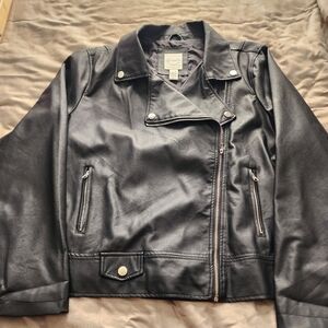 Women's Plus Faux Leather Moto Jacket
